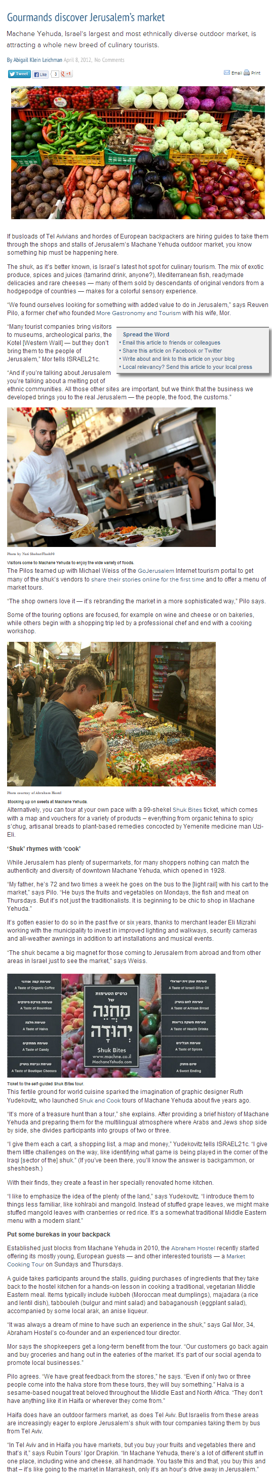 Gourmand's Discover Jerusalem's Market