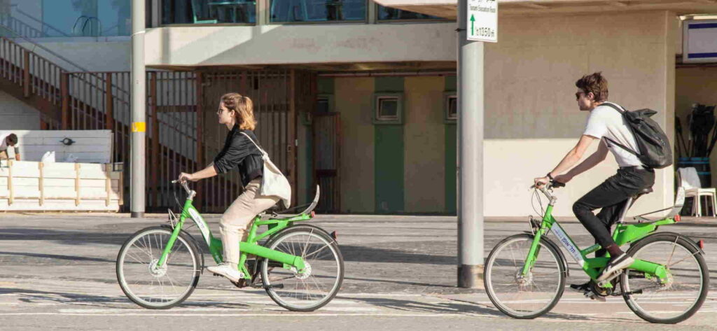 People riding bike